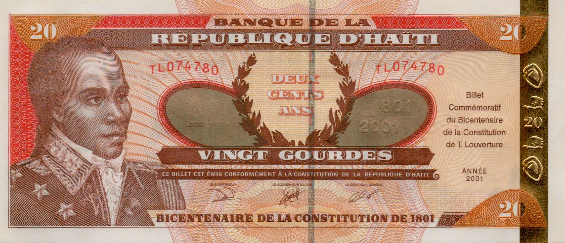 Haiti 20 2001 UNC P-271